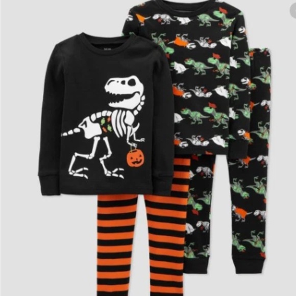 Carter's Halloween Dinosaur 4 Piece Pajamas - NWT - Picture 1 of 6